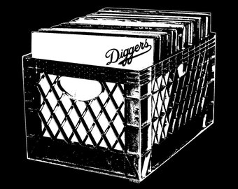 Crate Diggers DJ T Shirt Vinyl Purist Vinyl Junkie Record Collector Looking for the perfect beat