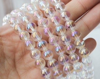 8mm Angel Aura Quartz Beads A Quality Natural Gemstone Opal Aura Pearl Aura Beads Sparkle Beads
