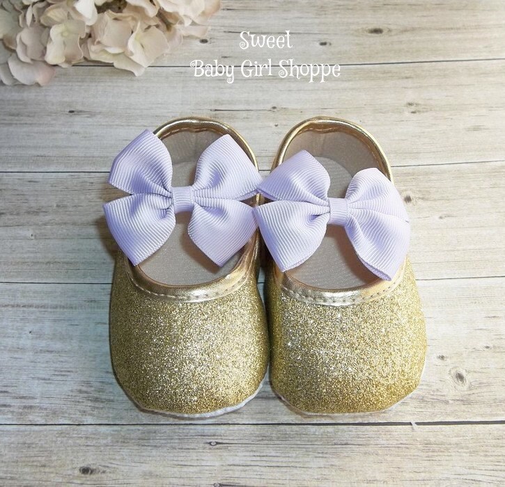 Lavender and Gold Baby Shoes Lavender and Gold First