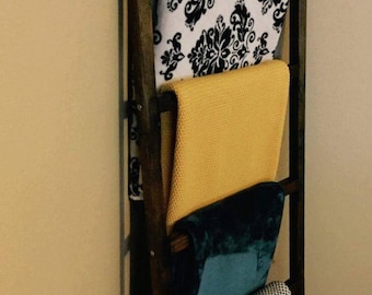 Rustic blanket ladder / Shabby Chic / Farmhouse Decor/ Fixer Upper inspired / custom fall decor / Organization / Living room or bedroom
