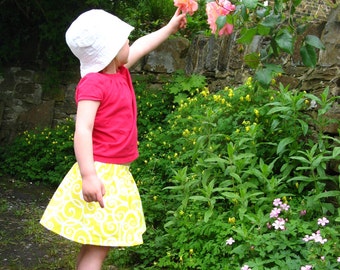 Girls yellow skirt, girls skirt, girls party skirt, girls everyday skirt, toddler skirt, girls cotton skirt, girls full skirt, skirt