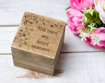 Wedding Ring Box Bearer Personalized Ring Box Pillow Ring Holder Rustic Ring Box Wedding Decor Country Wedding Ring Bear box