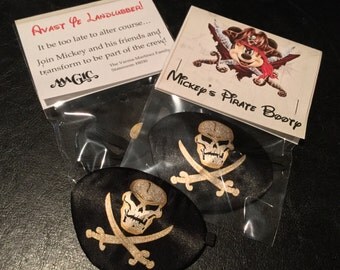 Novelty Satin Pirate Eye Patch w/Customized Tag