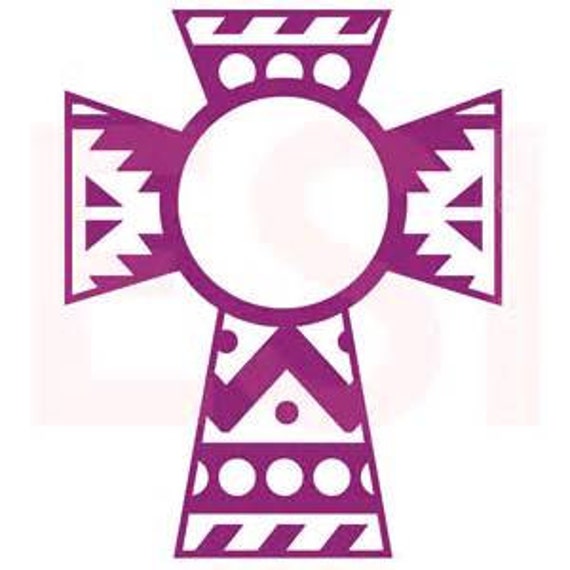 Items similar to Aztec Cross Monogram Decal on Etsy