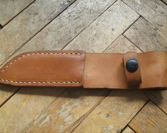 Vintage Full-grain leather-Knife Sheath. Made in Yugoslavia