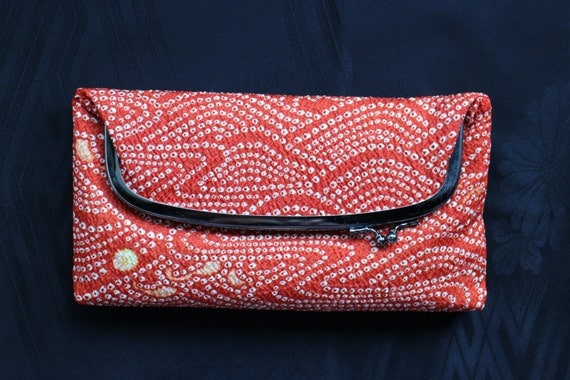 Silk Clutch Japanese Vintage Silk Handbag by KominkaFabricsJapan