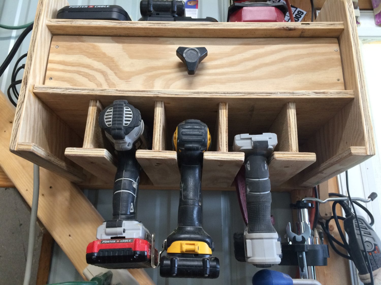 Cordless tool organizer by RusticYears on Etsy