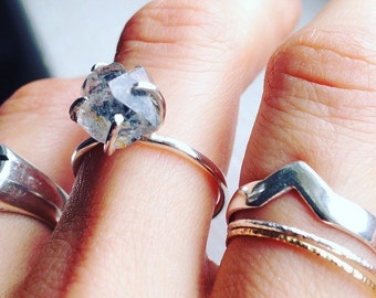 Herkimer diamond set in sterling silver