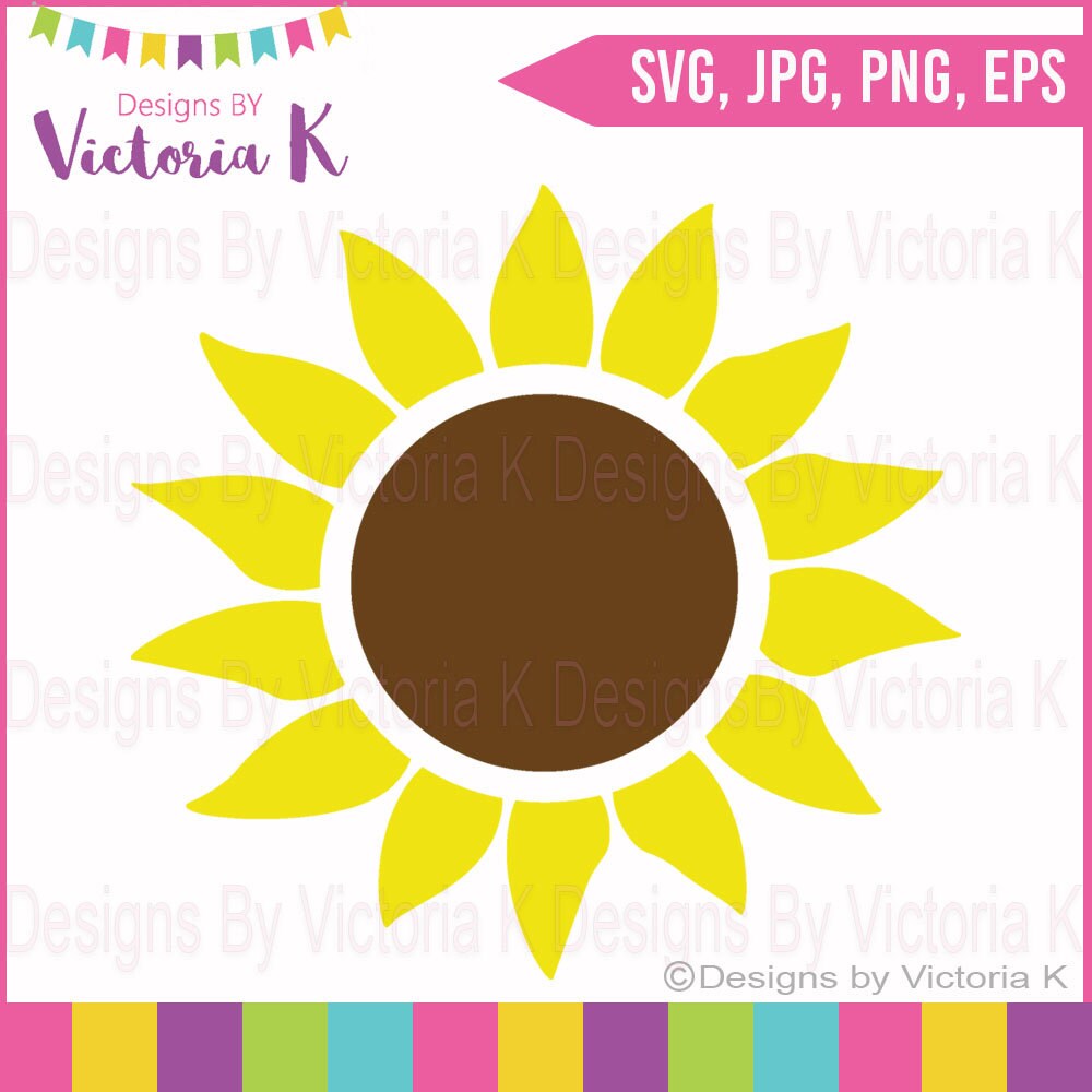 Download Sunflower Monogram File SVG PNG EPS Files Cricut Design