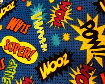 Comic Book Super Hero Fabric, novelty fabric, super hero fabric, comic book fabric