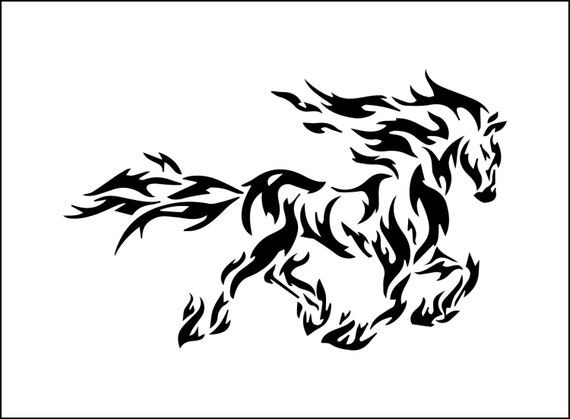 Download Tribal fire horse digital download animal svg dxf eps ai
