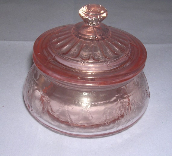 Pink Depression Cameo Ballerina Girl Glass Child's Jar