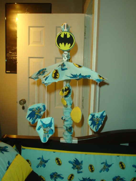 Batman musical crib mobile made with blue Batman by ...