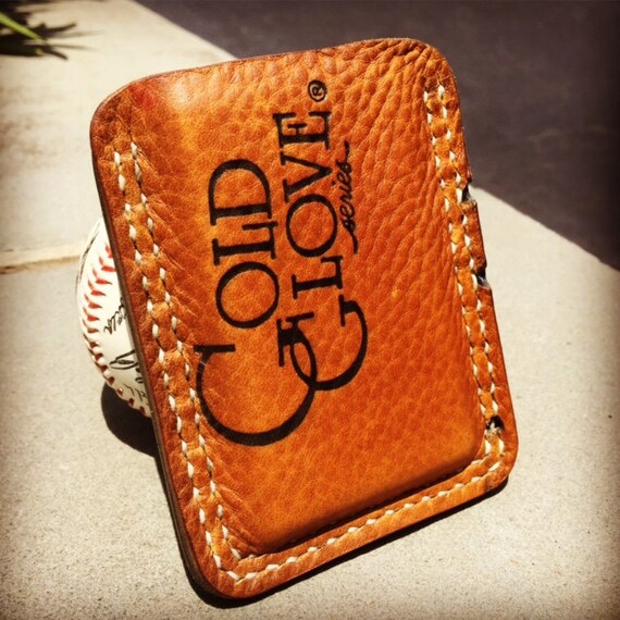 Minimalist Leather Two Pocket Baseball Wallet Made From