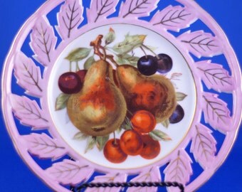 Set of TWO Royal Halsey Very Fine Pierced Fruit Plates