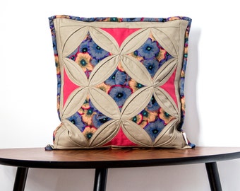 Decorative cushion - cathedral window quilt