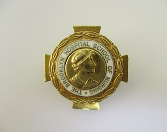 Authentic Tiffany & Co. 14K Yellow Gold Brooklyn Hospital School of Nursing Pin