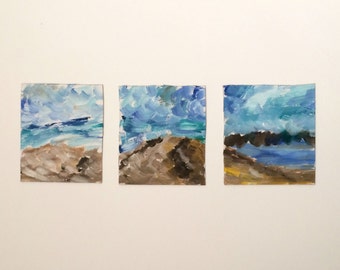 Southampton Beach Triptych - Original Oil Paintings