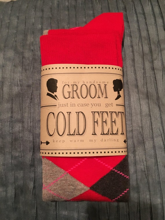 For My Groom Incase You Get Cold Feet Sock Label by NicNaks504
