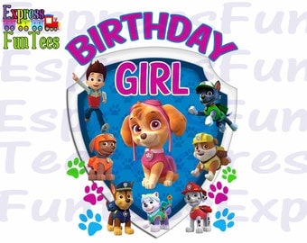 Paw patrol Iron on transfer Instant download - paw patrol birthday boy shirt iron on - Paw patrol boys shirt paw patrol shirt iron on