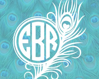 Peacock Monogram Frame Cutting Files in Svg, Eps, Dxf, Png, Jpeg, and Studio for Cricut & Silhouette