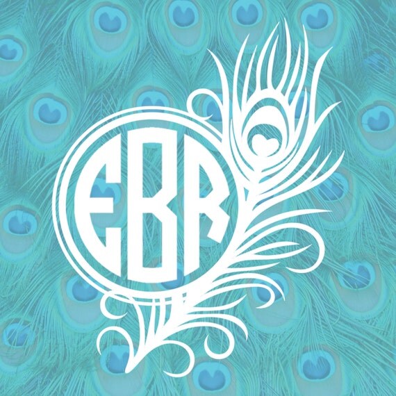 Download Peacock Monogram Frame Cutting Files in Svg Eps Dxf Png