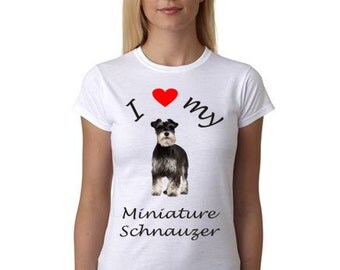 Miniature Schnauzer shirt - Shirt with Miniature Schnauzer picture - I Heart my Miniature Schnauzer shirt