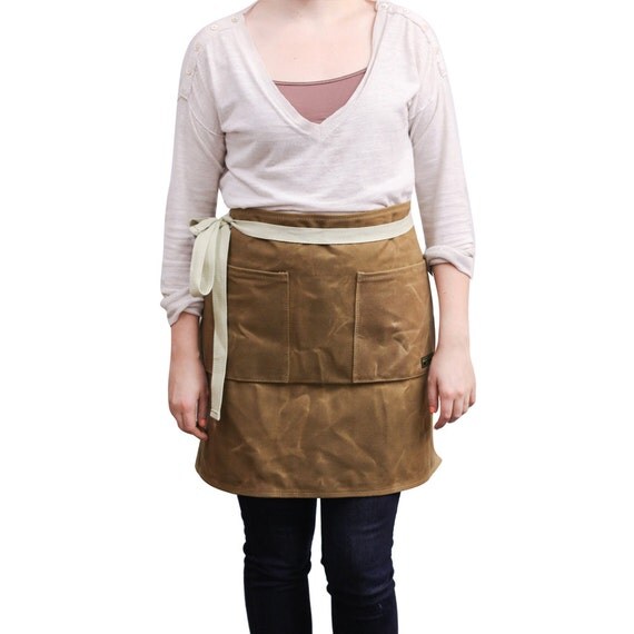 Readywares Waxed Canvas Utility Half Apron Tan by Readywares