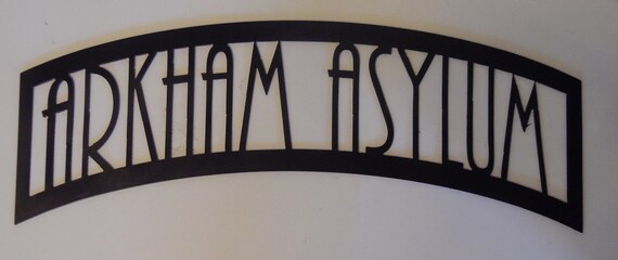 Batman Sign Arkham Asylum Gotham DC comic by backandbackbargains