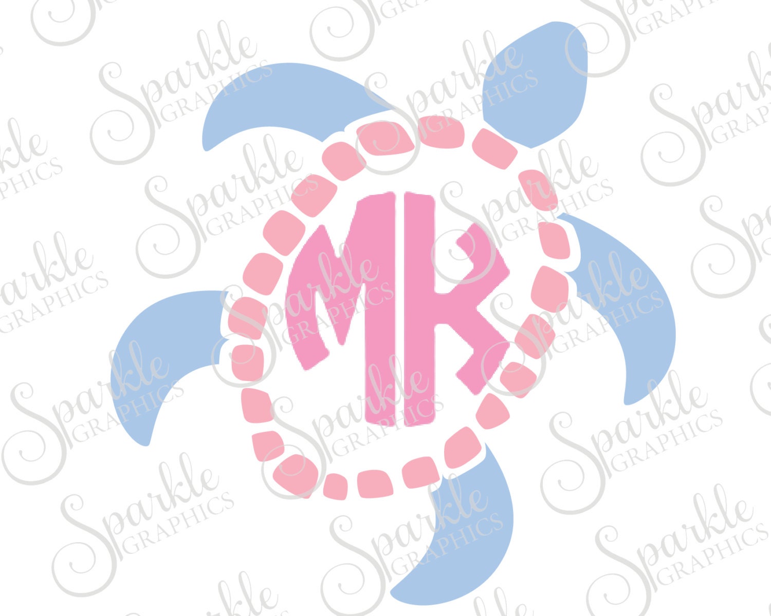 Sea Turtle Monogram Cut File Sea Beach Ocean Turtle Monogram