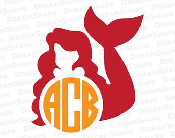 Mermaid SVG, Fish Monogram Mermaids SVG, Mermaid Svg Files, Mermaid Cut File, Mermaids SVG Files, for Vinyl Cutters Machine Instant Download