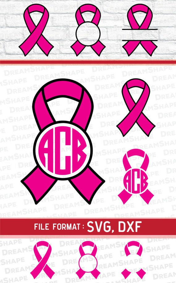 Download Ribbon SVG Files Cancer Ribbon SVG Files Ribbon Monogram