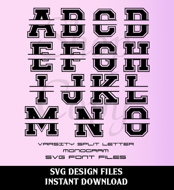 Download Varsity Split Letter Monogram font and Numbers SVG, Studio ...