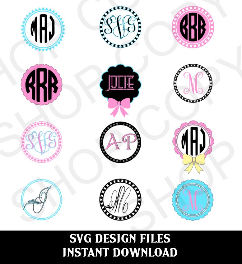 Download Circle Monogram Frame SVG Cut Files for Vinyl Cutters Glass