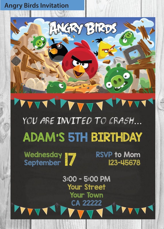 Personalized Angry Birds Birthday Invitations 7