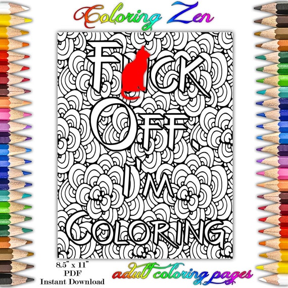 Fck Off I m Coloring 1 Swearing Coloring Pages for Adults