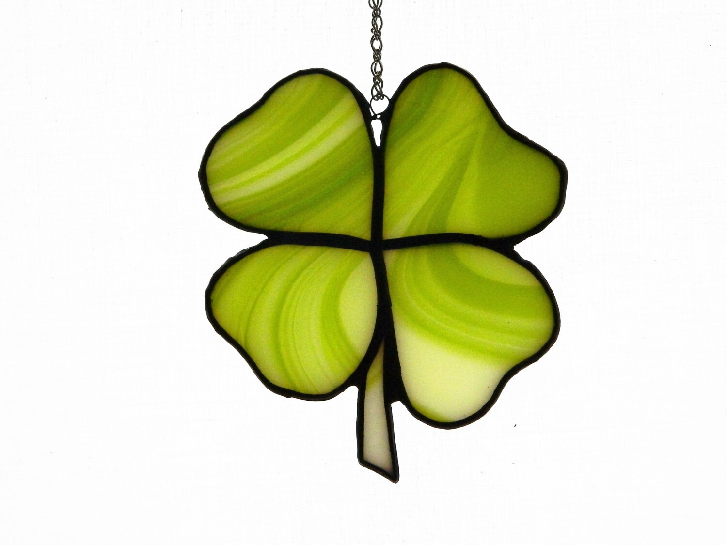 Glass 4 leaf clover stained glass suncatcher shamrock