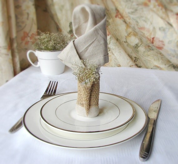 Items similar to 20 Burlap Napkin Holder,Wedding Napkin Rings,Rustic