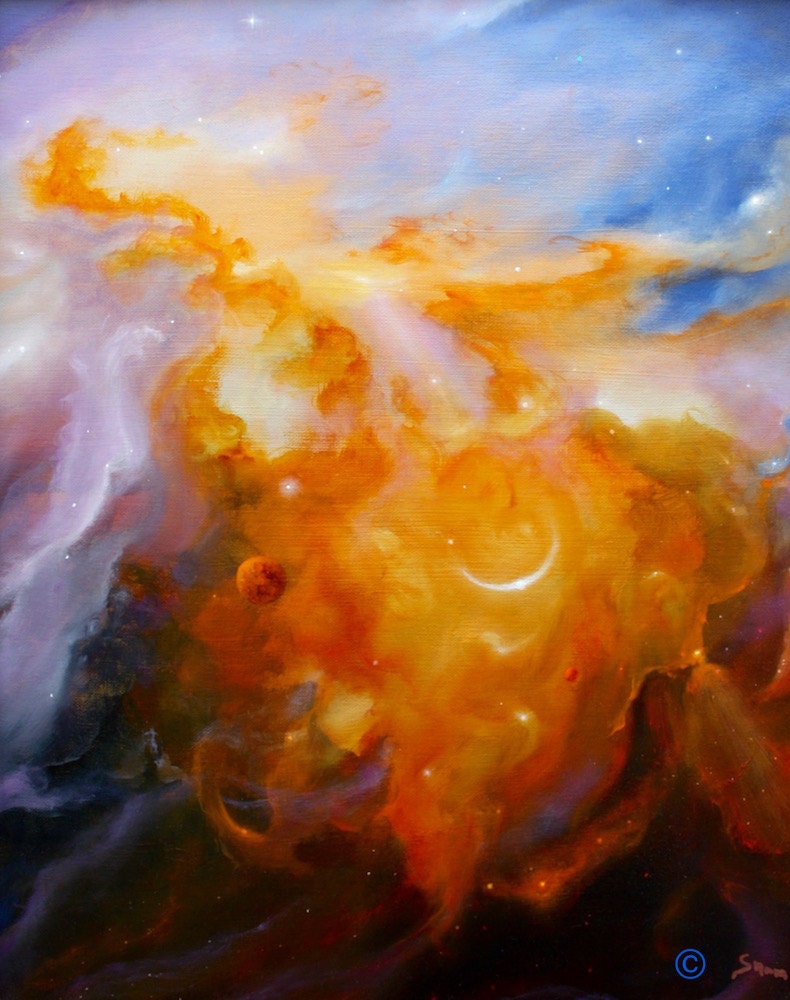 Abstract Space Art Astronomy Art Original Oil Painting