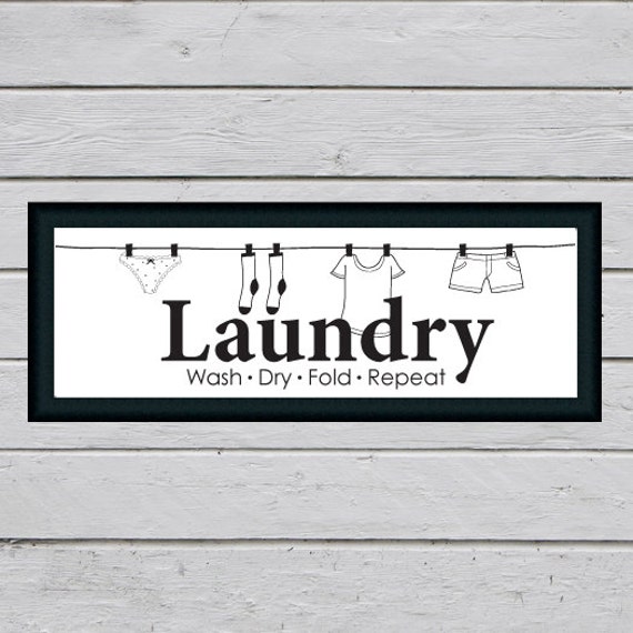 Laundry Sign Wash Dry Fold Repeat Laundry Room Decor