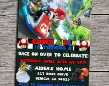 Popular items for mario kart birthday on Etsy