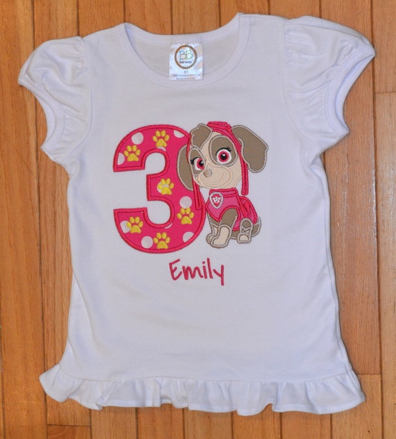 skye paw patrol birthday shirts