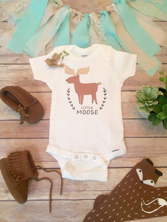 Little Moose Onesie® Baby Boy Clothes Baby Shower by BittyandBoho