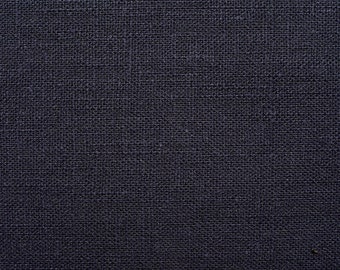 Linen natural - color: dunkelnavy - 100% natural fiber - 0.5 m
