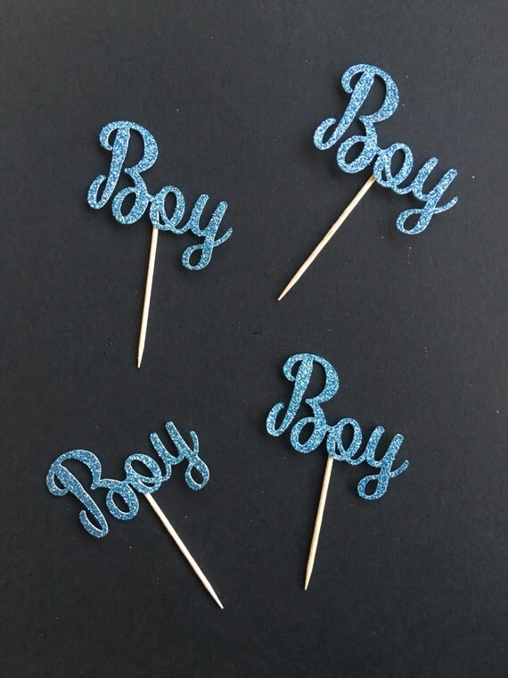 Items similar to 12 boy cupcake toppers, Boy, Its a boy cupcake topper ...