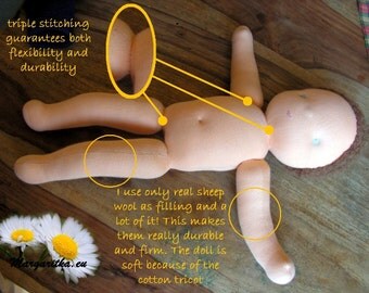 custom made classic organic waldorf doll, organic cotton soft doll, handmade doll, steiner doll, steiner baby doll, waldorfpuppe, babypuppe