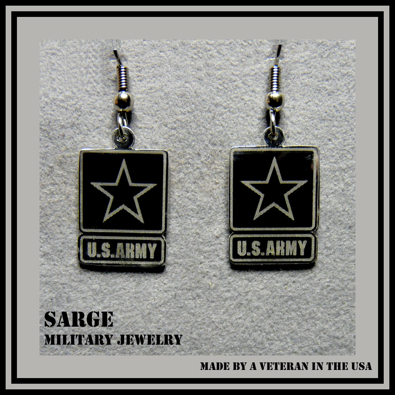Army Earrings Military Jewelry Army Jewelry Sterling Silver