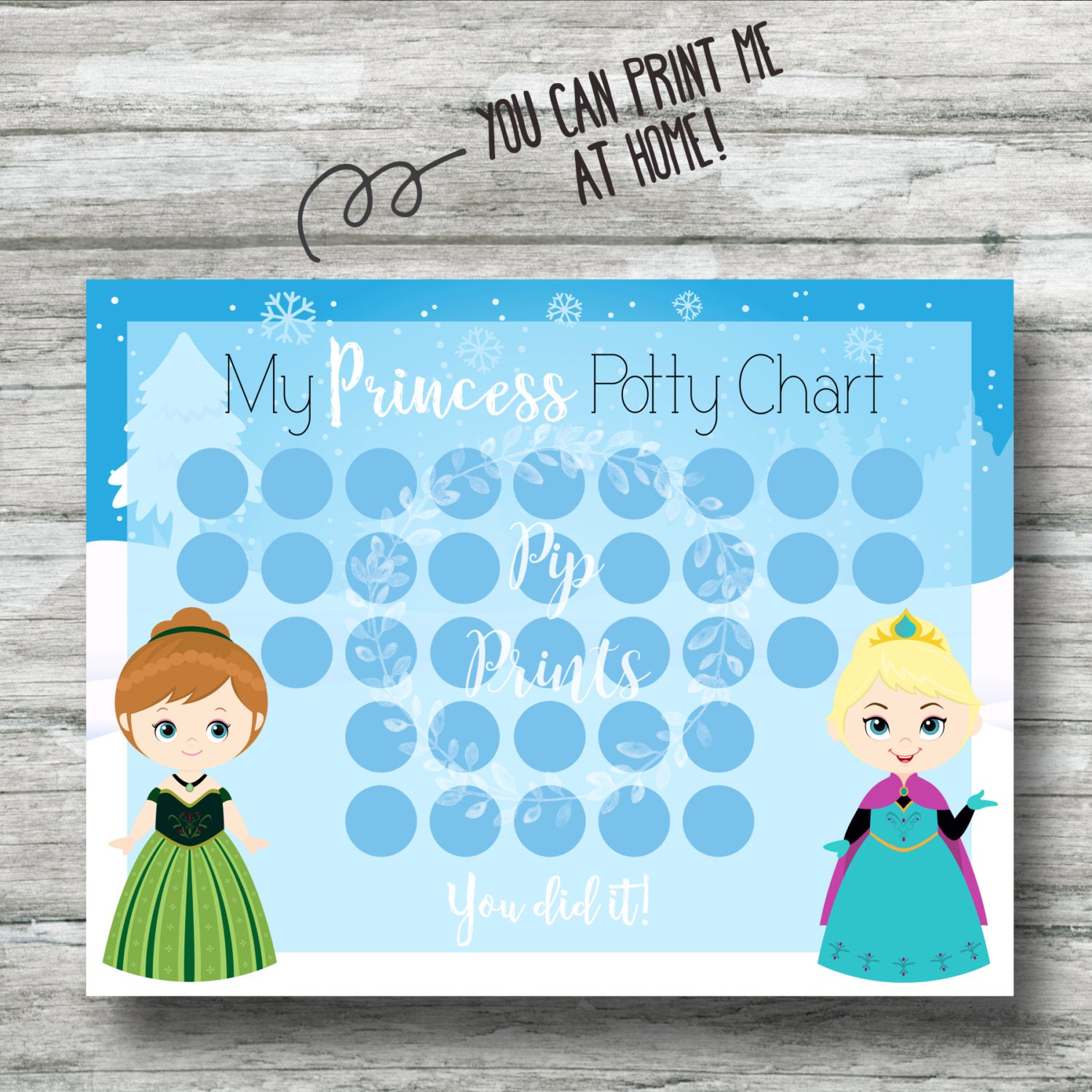 printable frozen potty training chart instant download princess potty chart