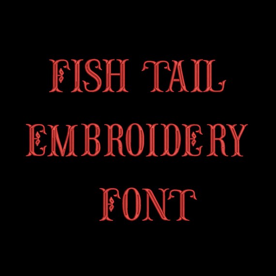 Fish Tail Embroidery Fonts 3 Size Embroidery by Again2Again