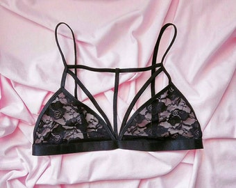 Dark Beauty Bralette - Cage Lace Bralette - Different colors - Harness Bralette